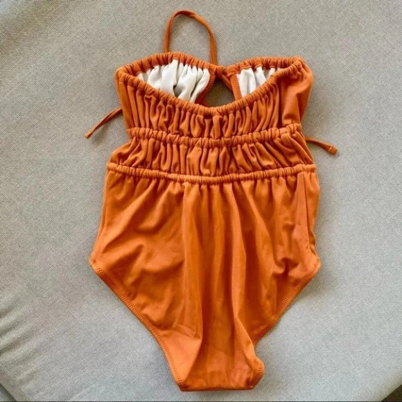 NWT Free People Solid & Striped The Paula One Piece Swimsuit Strapless Orange XS - Picture 11 of 15